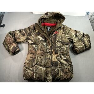 Mossy Oak Break-Up Infinity Camo Hooded Jacket Mens Medium Hunting Y2K